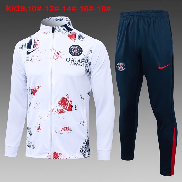 Niños Chandal PSG 2024 2025 Blanco Rojo 3